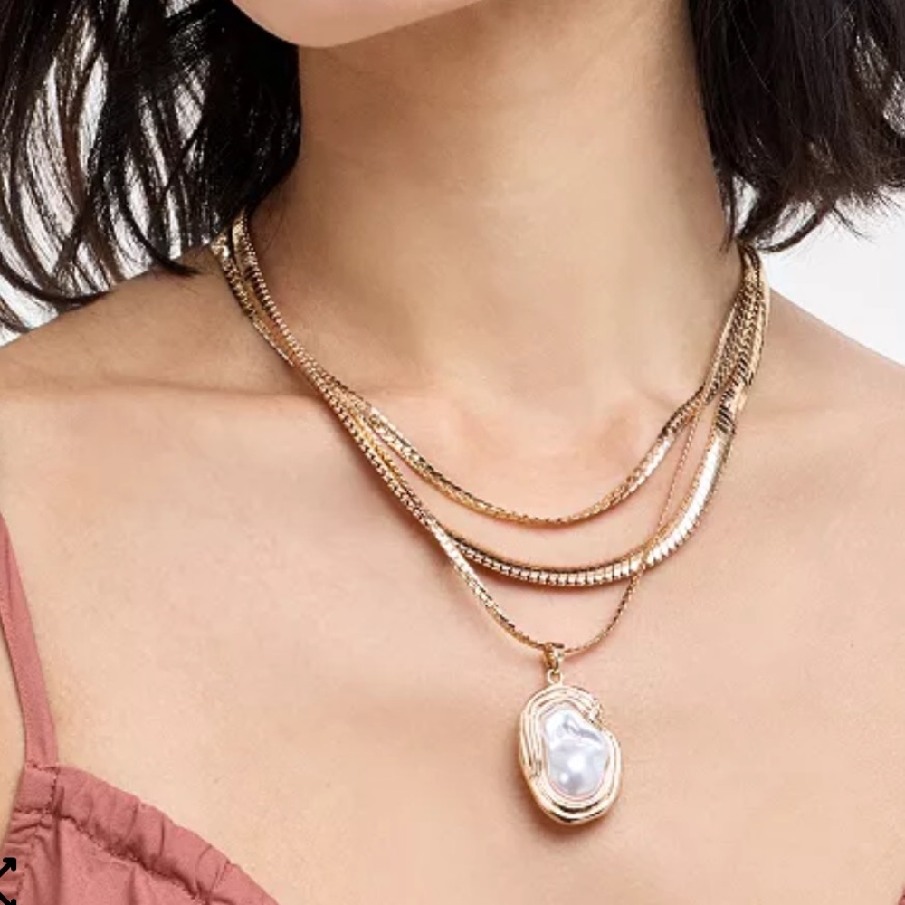 I.N.C. International Concepts Gold-Tone Imitation Pearl Layered Pendant Necklace